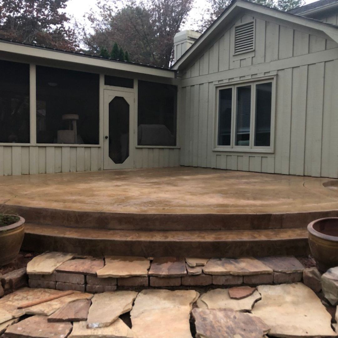 Stone Stamped Stained Concrete Patio