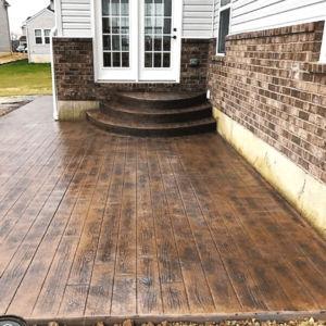 Wood Plank Stamped Patio